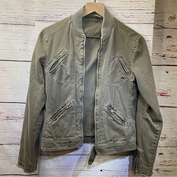 O'Neill Women's Green Utility Jacket with Geometric Design/Fringe Detail -size S - Picture 7 of 9